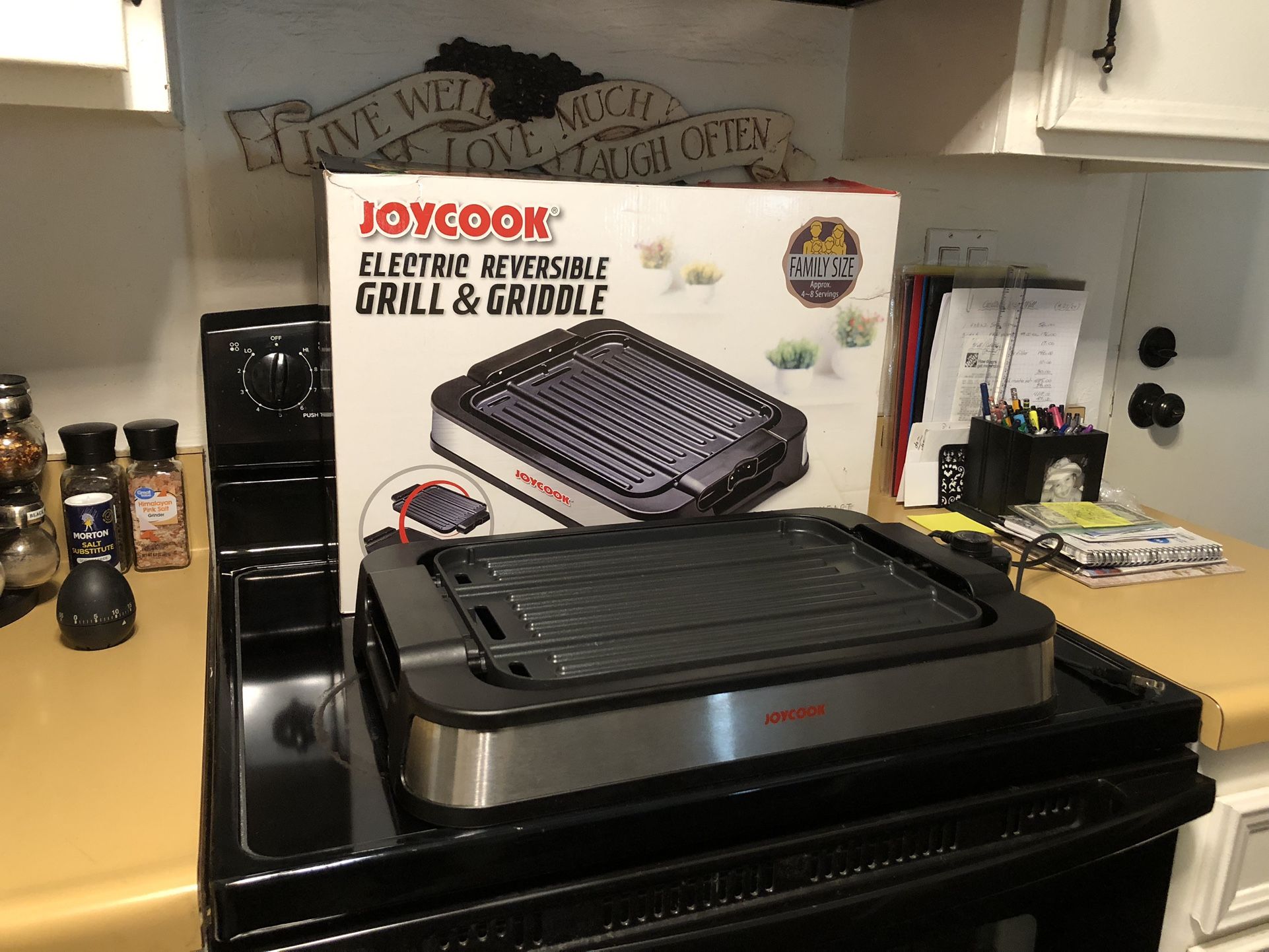 Joycook-Electric Reversible Grill & Griddle-Used Once!