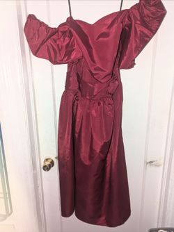 Wine Missy Dress with Rosettes 15/16