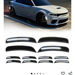 FREE Dynamic Glow LED Side Marker Lights Dodge  Charger 2015-2026 - 4PCS White Front & Rear Fender Lights | Fits All Trims Hellca