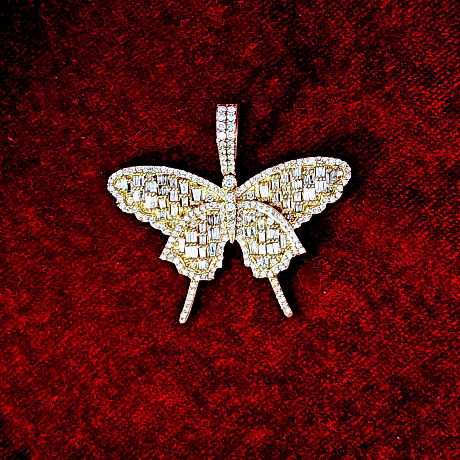 Elegant Butterfly Pendant in 2.25 CTW Diamond and 10K Gold