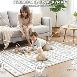 ONLY $75: 6.5X4.5  Stylish Reversible Foam Play Mat (Large, Tropical Safari - Crystals Char) - Soft