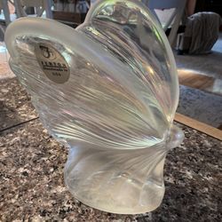 Vintage Fenton Pink Opalescent Iridescent Butterfly Glass Figurine