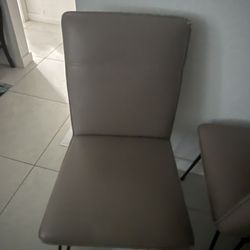 4 Pleather Chairs In Need Of Cover