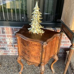 Vintage Carved Wood Accent Table