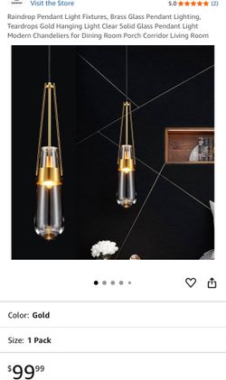 Brand New Raindrop Pendant Light – Brass & Glass