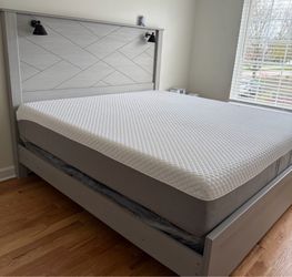Queen Grey Bed with Reading Lights BRAND NEW - Mattress Available - SAME DAY DELIVERY - Take NOW Pay LATER