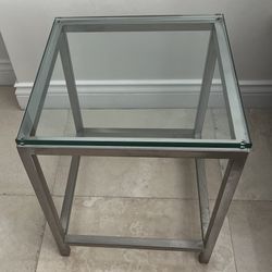 Crate & Barrel Metal/Glass End Table