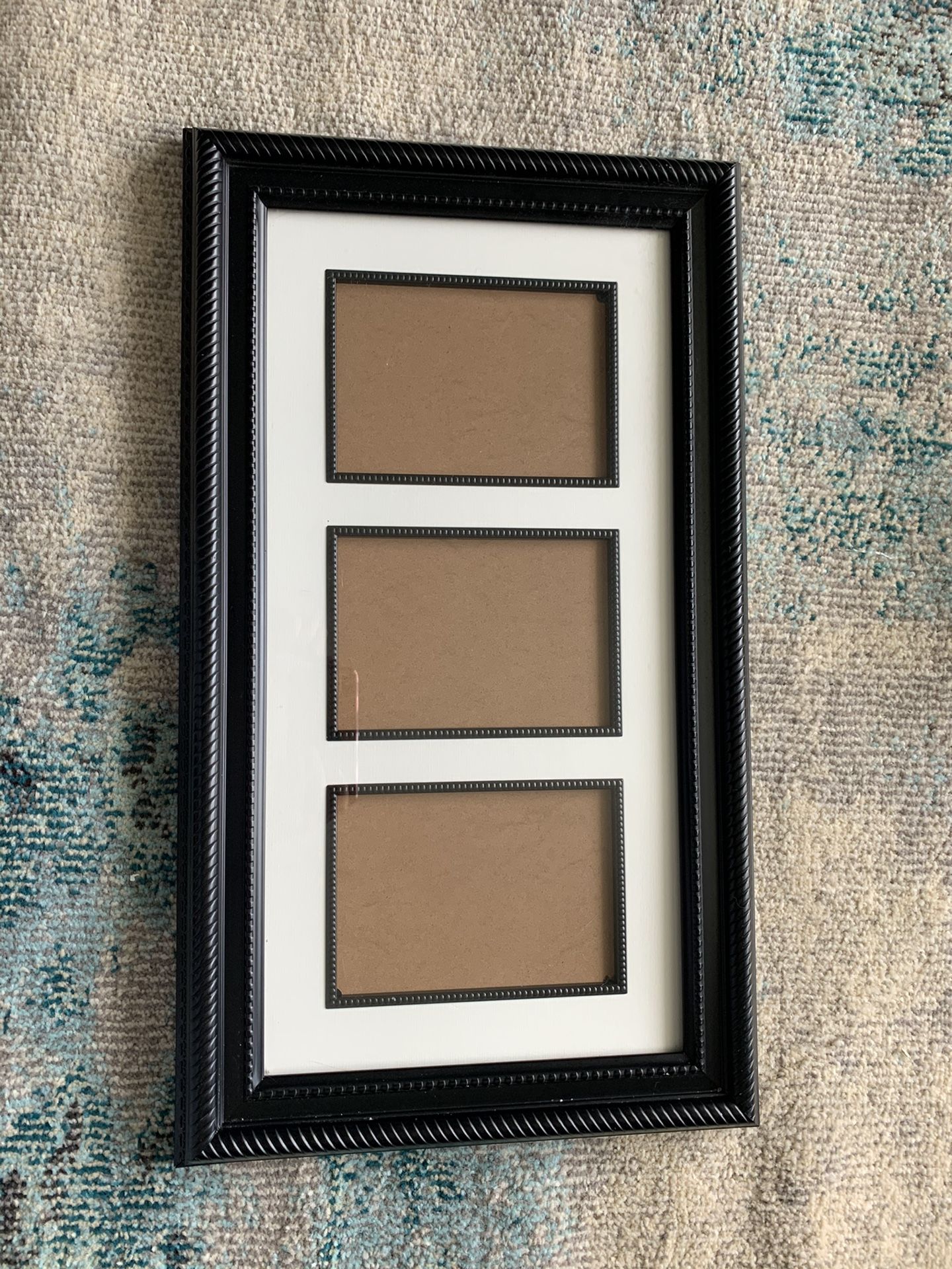Beautiful Black Picture Frame for multiple photos with white accents and details