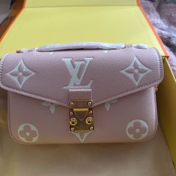 Louis Vuitton Pink Monogram Leather Clutch / Crossbody
