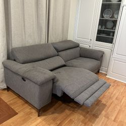 Cozy Grey Power Recliner 2-Seater Sofa - Living spaces