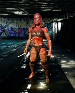 Custom Saints X Freaks Bloody 🩸 Thunder Rosa AEW Jazwares Action Figure Blood