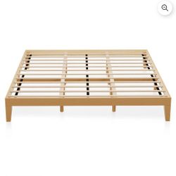 COLAMY 12 Inch King Size Platform Bed Frame?Sturdy Wood Bed Frame with Wood Slat Support, No Box Spring Needed, Easy Assembly(Rustic Pine)
