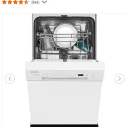 18 in. White Front Control Built-In Tall Tub Dishwasher with Stainless Steel Tub, ENERGY STAR, 52 dBA Brand New in the Box