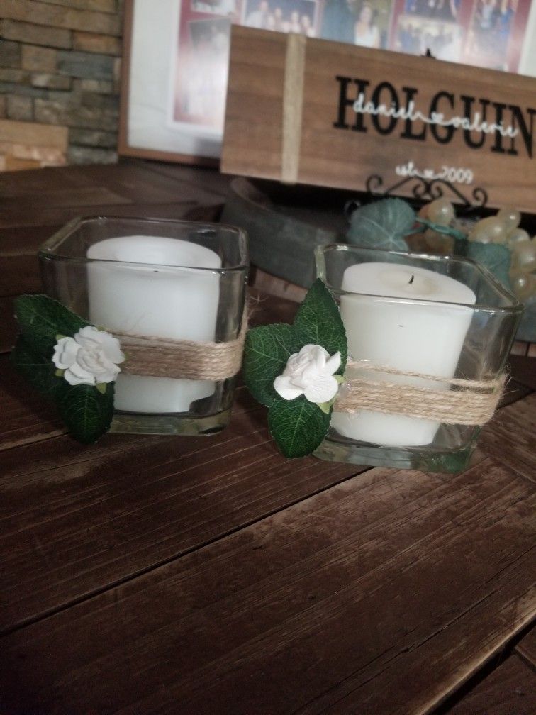 Rustic Candles For Decor / Center Pieces
