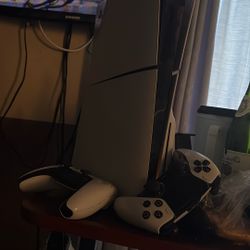 Have a PS five for sale with three controllers in good condition barely used