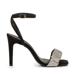 NEW Dress up sandals womens size 6 black high hells - sandalia de fiesta talla 6 Nueva