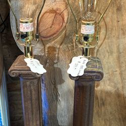 Beautiful pair of vintage column lamps