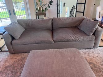 Arhaus Beale 108” Sofa + 43” Ottoman – Nomad Hemp