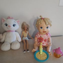 NEVER USED BABY ALIVE DOLL AND OTHER USED DOLLS ALL FOR $25