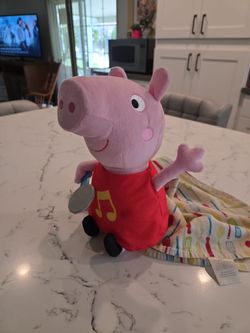 PEPPA PIG 12" TALL TALKS, SINGS, OINKS SEE DESCRIPTION