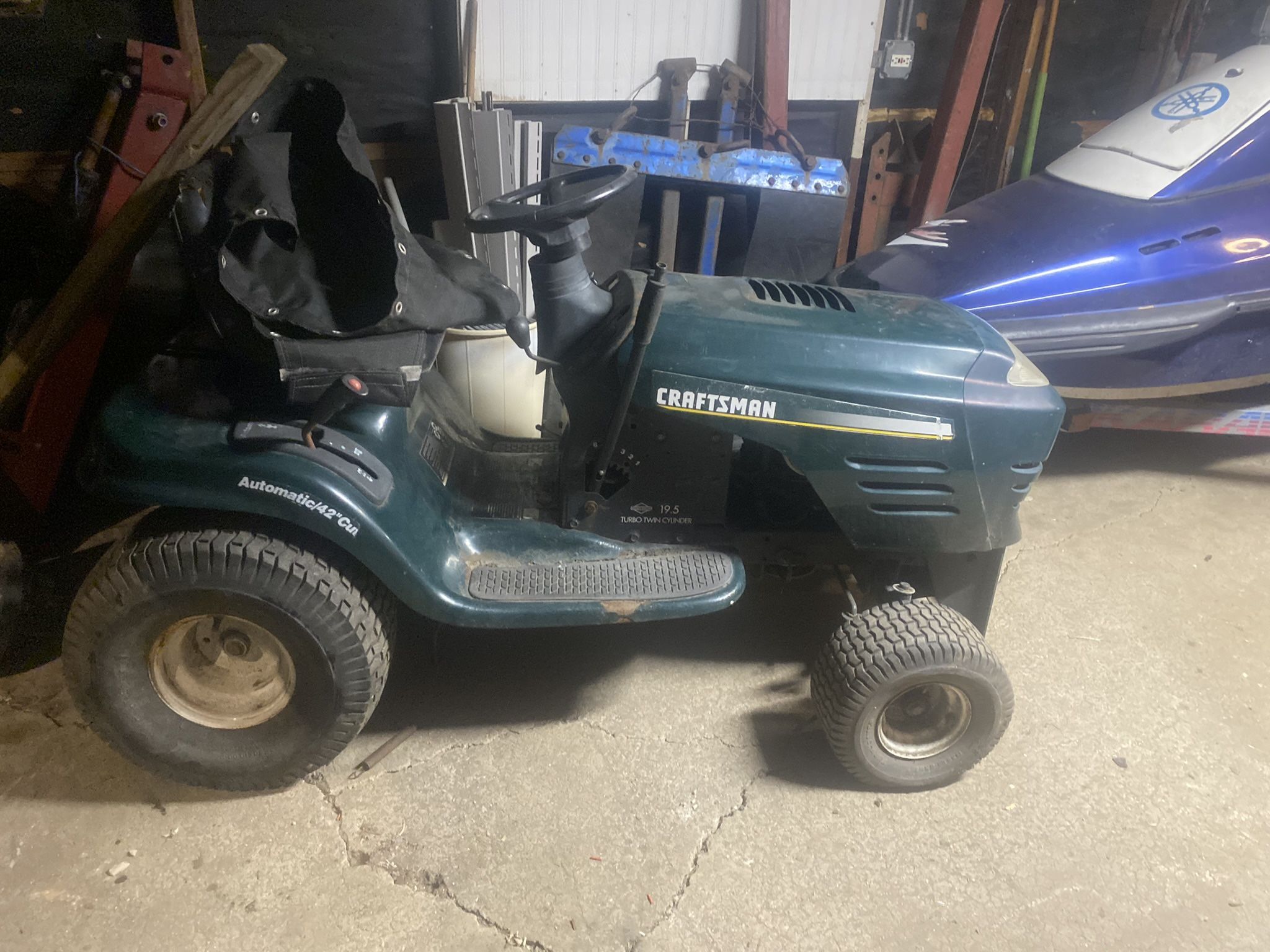 Lawn Tractor  With Plow And  Grass Deck 