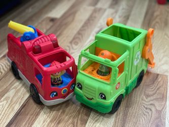 Fisher-Price fire truck toy & recycling truck toy