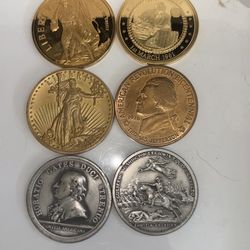 Lot of 6 U.S. Commemorative Medals & Bicentennial Tokens