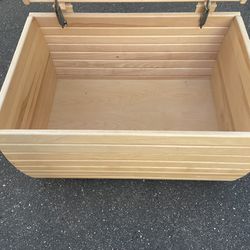 Light Brown Pine Wood Storage Bin Wooden Box