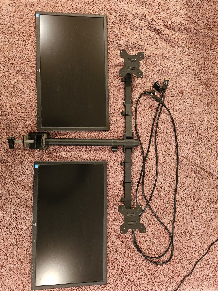 Dual 23.6 Monitor + Desk Mount Stand