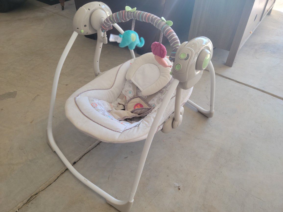 Baby Swing With Music And Mobile (Folds Flat)