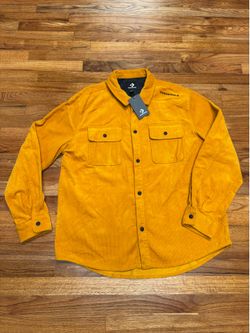 Brand new men’s mustard yellow Converse corduroy shirt jacket