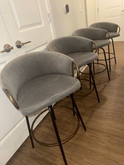 Zora Swivel Upholstered Counter Stool with Metal Frame (Set of 4)