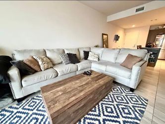 Light Gray Fabric Sectional Sofa