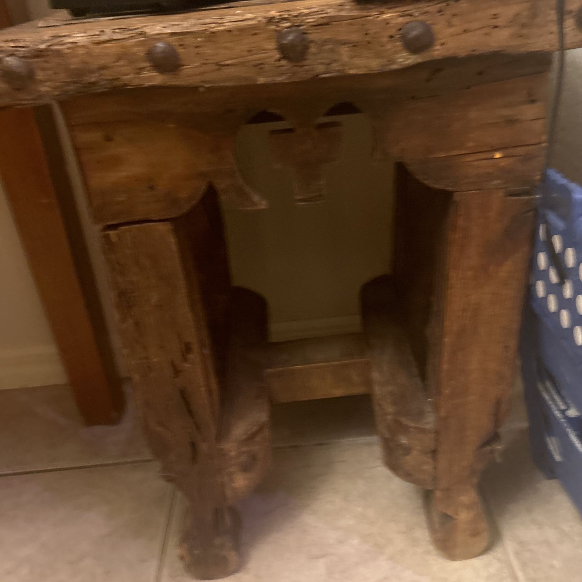 Rustic Vintage End Table Made In Mexico Barn Doors