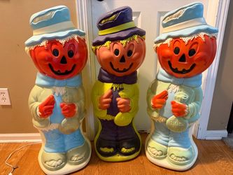 3x General Foam Halloween Pumpkin Scarecrow Blow Molds