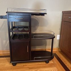 Wood Bar Cart