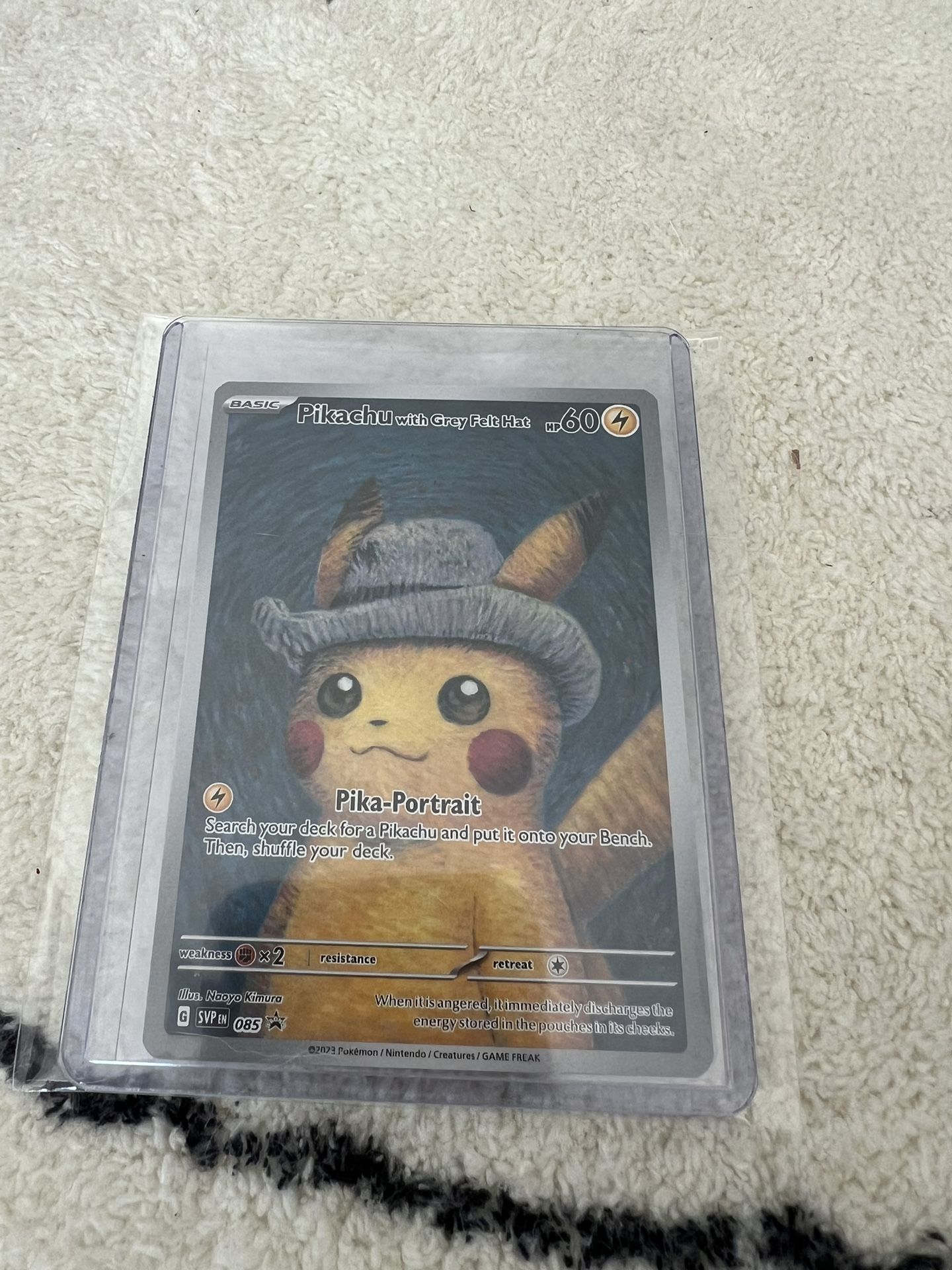 2023 Pokemon X Van Gogh Pikachu With Grey Felt Hat Promo