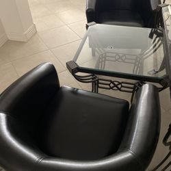 2 Perfect Condition Faux Leather Armchairs 