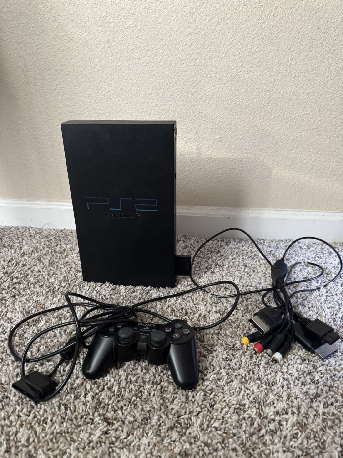 Ps2 With Cables & Controllers