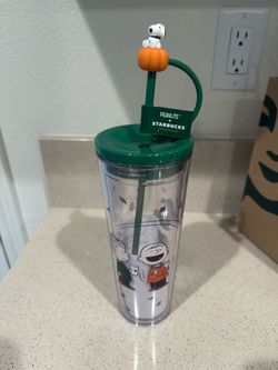 Starbucks x Peanuts Fall Tumbler with Snoopy Straw Topper