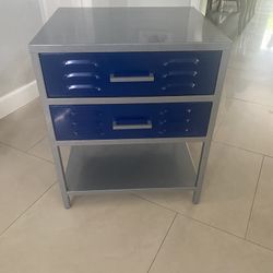Metal 2-Drawer Locker Nightstand