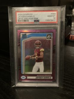 2024 Donruss Jayden Daniels Optic Preview-Pink