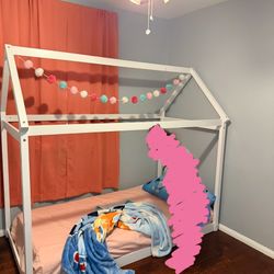 Twin House Bed frame - White - Montessori