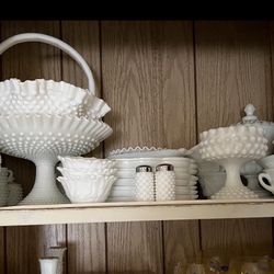 Compilation Of Rare Milk Glass Bowls, Cups, Vases, Etc…
