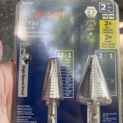 Brand New Bosch Turbo 2 Piece Step Drill Bit set