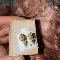 10k nugget gold earrings