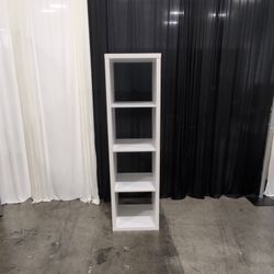 White Four-Tier Open Back Bookshelf