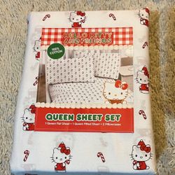 Hello Kitty and Friends Queen Sheet Set - White and Red