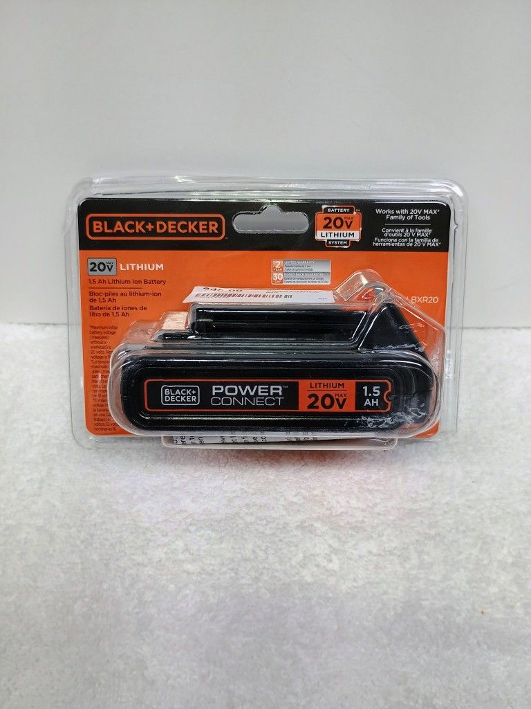 Black + Decker 20V MAX* POWERCONNECT™ 1.5 Ah Battery
LBXR20