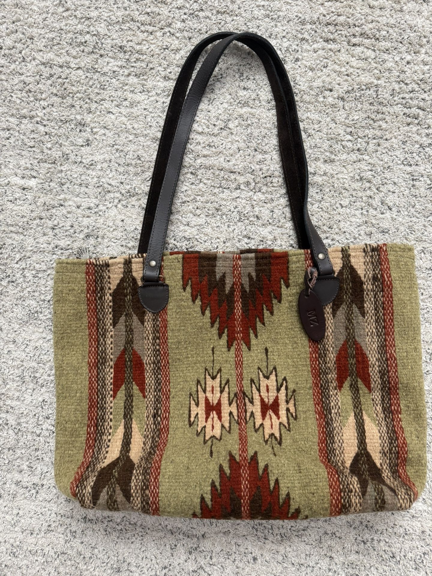 Manos Zapotecas Amasouk Wool Kilim Woven Tote Bag